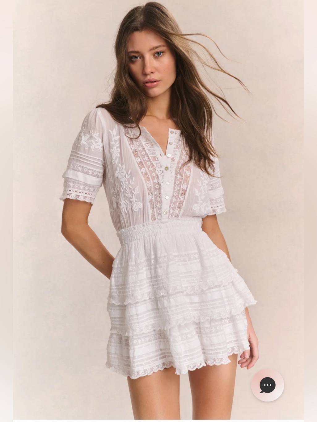 Loveshackfancy White Quincy Dress Medium